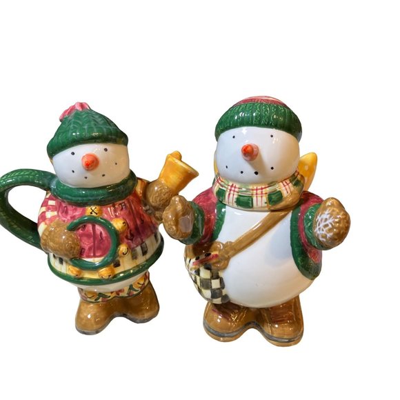 Debbie Mumm Sakura Snow Angel Village Sugar & Creamer 2000-2001 Christmas - Picture 1 of 13